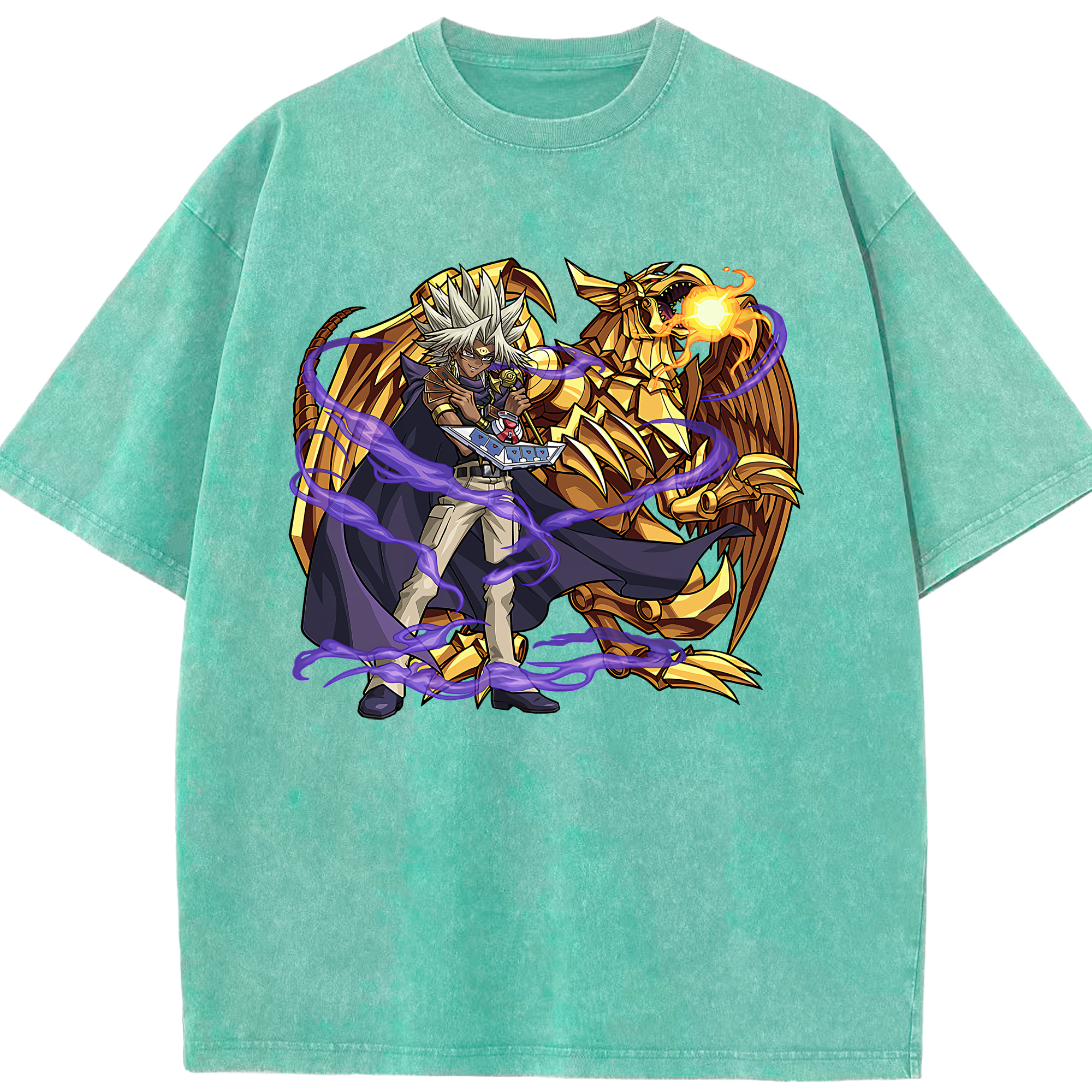 （画像用） 遊☆戯☆王 Yu-Gi-Oh! 綿100% ヴィンテージ風 半袖Tシャツ（フロントプリント）